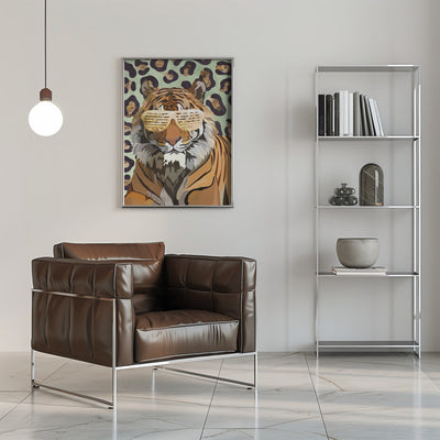 Leopard Print Tiger Green - Stretched Canvas, Poster or Fine Art Print I Heart Wall Art