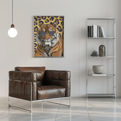 Leopard Print Tiger Yellow - Stretched Canvas, Poster or Fine Art Print I Heart Wall Art
