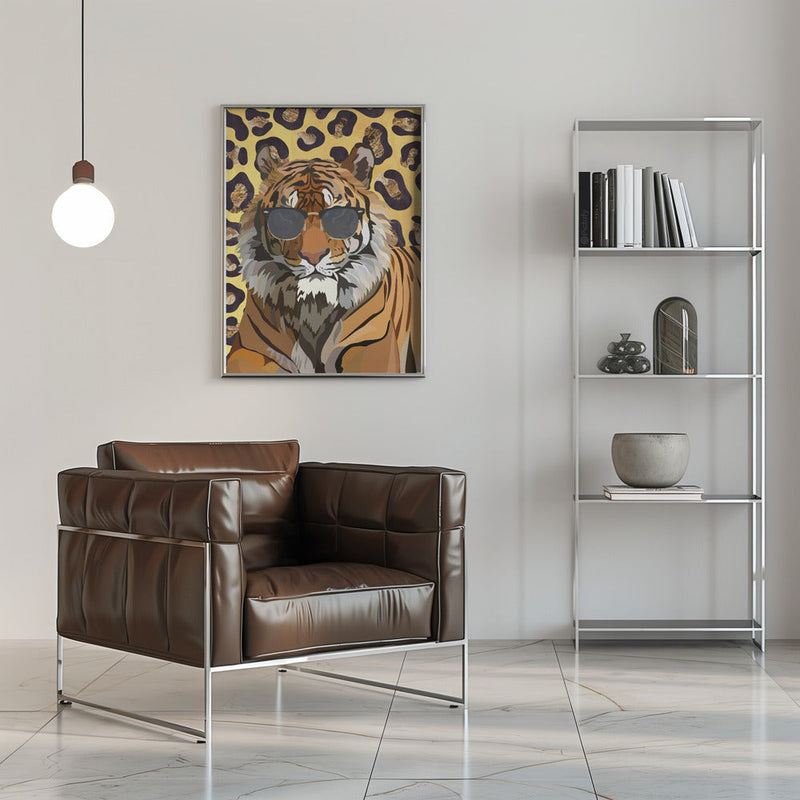 Leopard Print Tiger Yellow - Stretched Canvas, Poster or Fine Art Print I Heart Wall Art