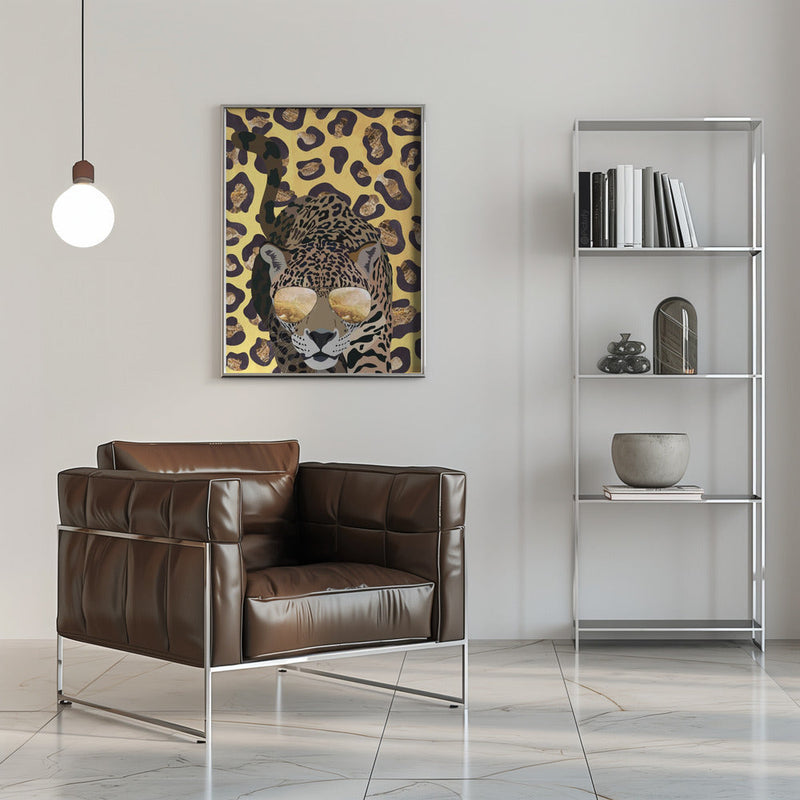 Leopard Print Jaguar Yellow - Stretched Canvas, Poster or Fine Art Print I Heart Wall Art