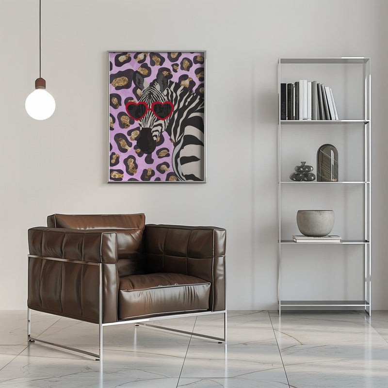 Leopard Print Zebra Pink - Stretched Canvas, Poster or Fine Art Print I Heart Wall Art