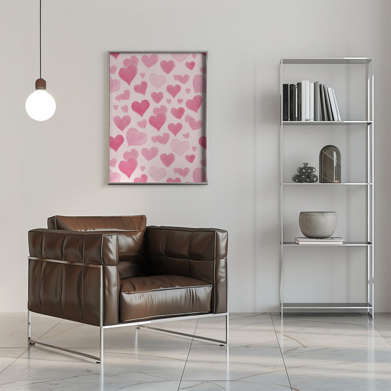 Pink Love - Stretched Canvas, Poster or Fine Art Print I Heart Wall Art