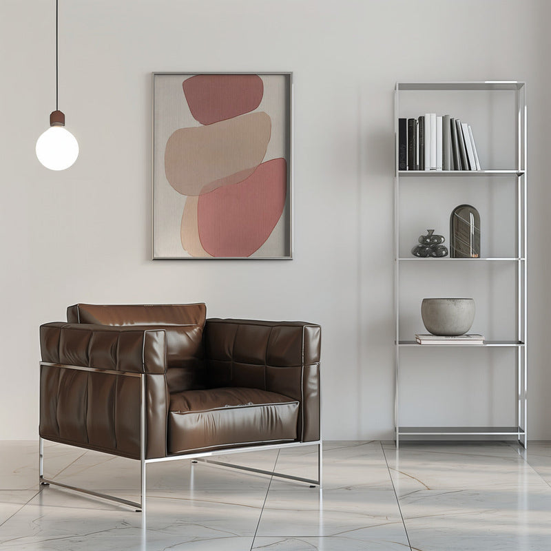 Translucent Shapes in Soft Pinks and Reds - Stretched Canvas, Poster or Fine Art Print I Heart Wall Art