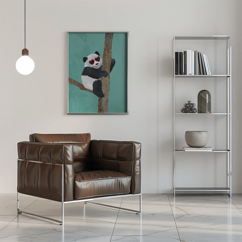 Cute panda - Stretched Canvas, Poster or Fine Art Print I Heart Wall Art