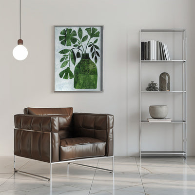 Abstract Green Floral - Stretched Canvas, Poster or Fine Art Print I Heart Wall Art