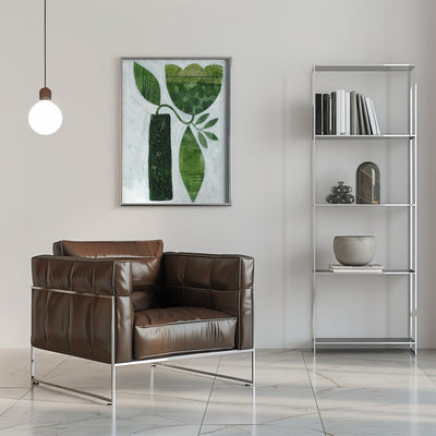 Abstract Green Tulip - Stretched Canvas, Poster or Fine Art Print I Heart Wall Art