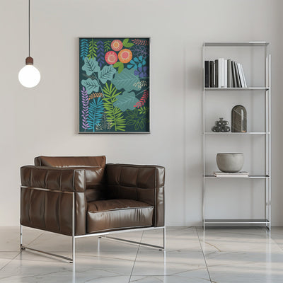 Modern Botanical Multi Colour - Stretched Canvas, Poster or Fine Art Print I Heart Wall Art