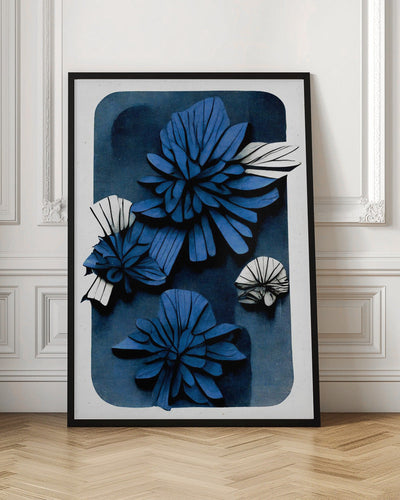 Blue Blossoms - Stretched Canvas, Poster or Fine Art Print I Heart Wall Art