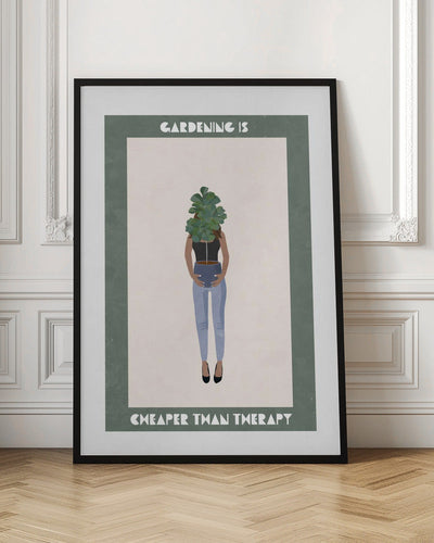 Gardening is cheaper than therapy - Stretched Canvas, Poster or Fine Art Print I Heart Wall Art