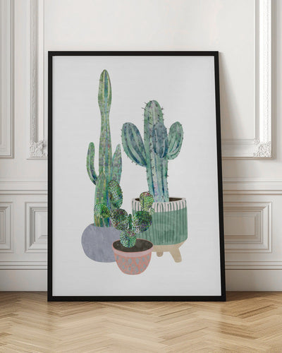 Scandi Japandi Cactus trio - Stretched Canvas, Poster or Fine Art Print I Heart Wall Art