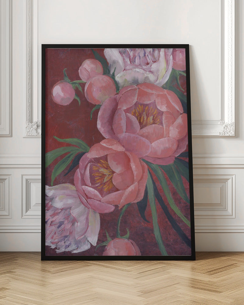 Nevaeh peonies - Stretched Canvas, Poster or Fine Art Print I Heart Wall Art