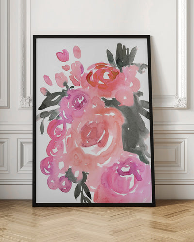 Maeko loose watercolor florals II - Stretched Canvas, Poster or Fine Art Print I Heart Wall Art