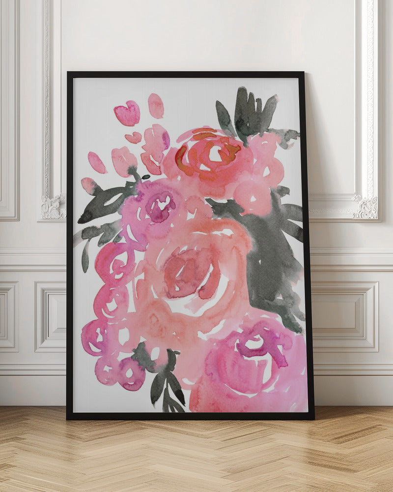 Maeko loose watercolor florals II - Stretched Canvas, Poster or Fine Art Print I Heart Wall Art