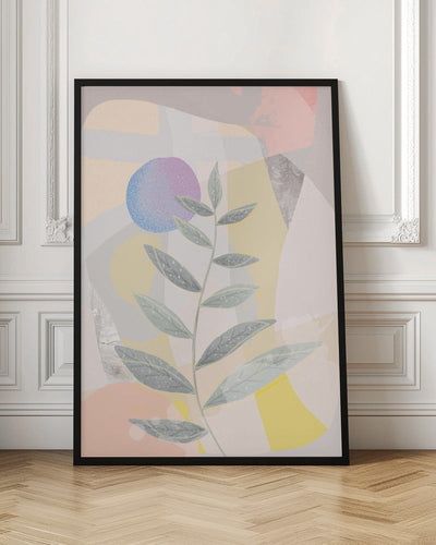 Blue Moon and Leaves - Stretched Canvas, Poster or Fine Art Print I Heart Wall Art