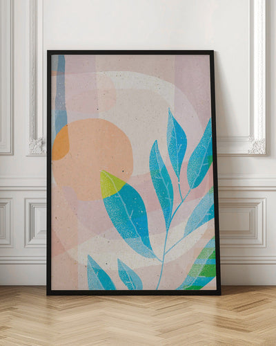 Blue Leaves - Stretched Canvas, Poster or Fine Art Print I Heart Wall Art