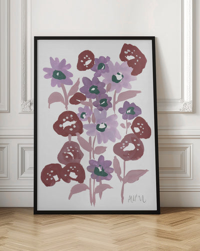 Purple Flowerbed - Stretched Canvas, Poster or Fine Art Print I Heart Wall Art