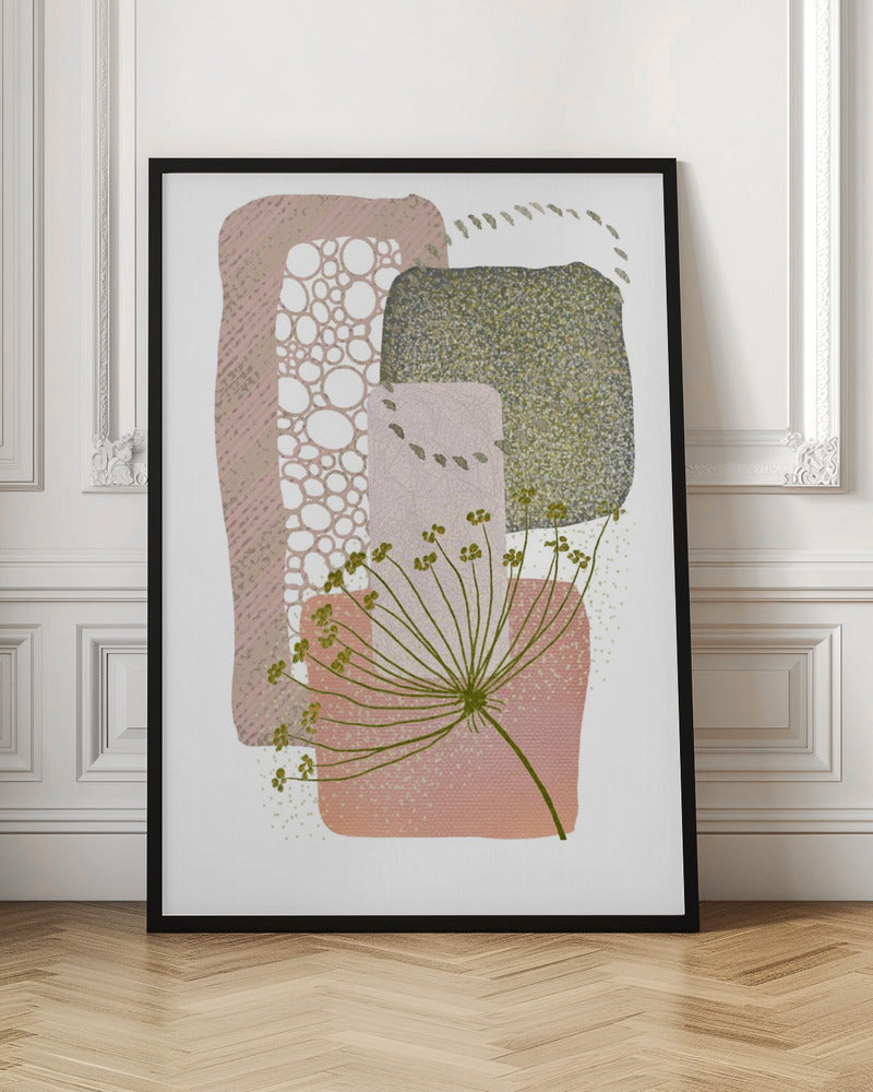 Delicate Pink and Green-2 - Stretched Canvas, Poster or Fine Art Print I Heart Wall Art