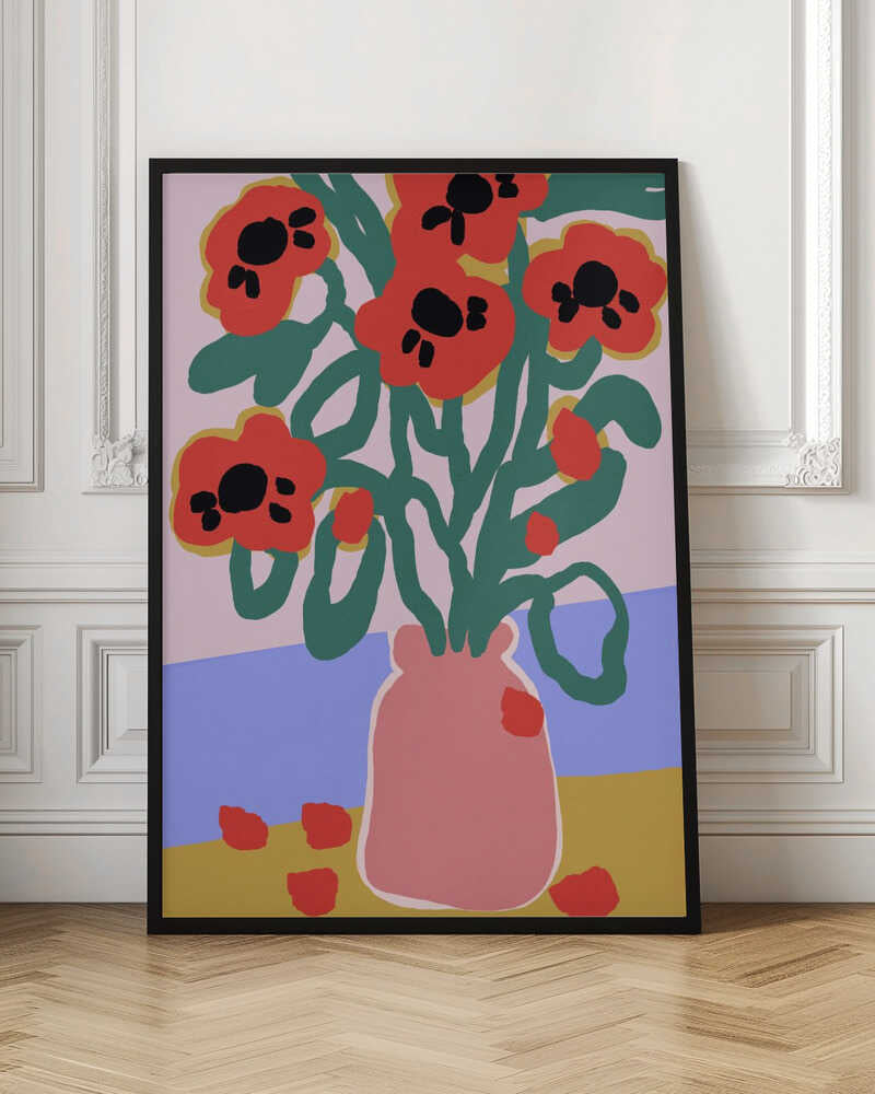 Bold Blooms Vase - Stretched Canvas, Poster or Fine Art Print I Heart Wall Art