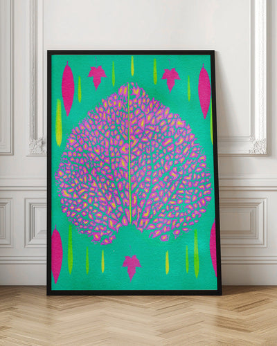 Leaves In Pink.png - Stretched Canvas, Poster or Fine Art Print I Heart Wall Art