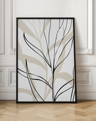 Lively Line Leaves - Stretched Canvas, Poster or Fine Art Print I Heart Wall Art