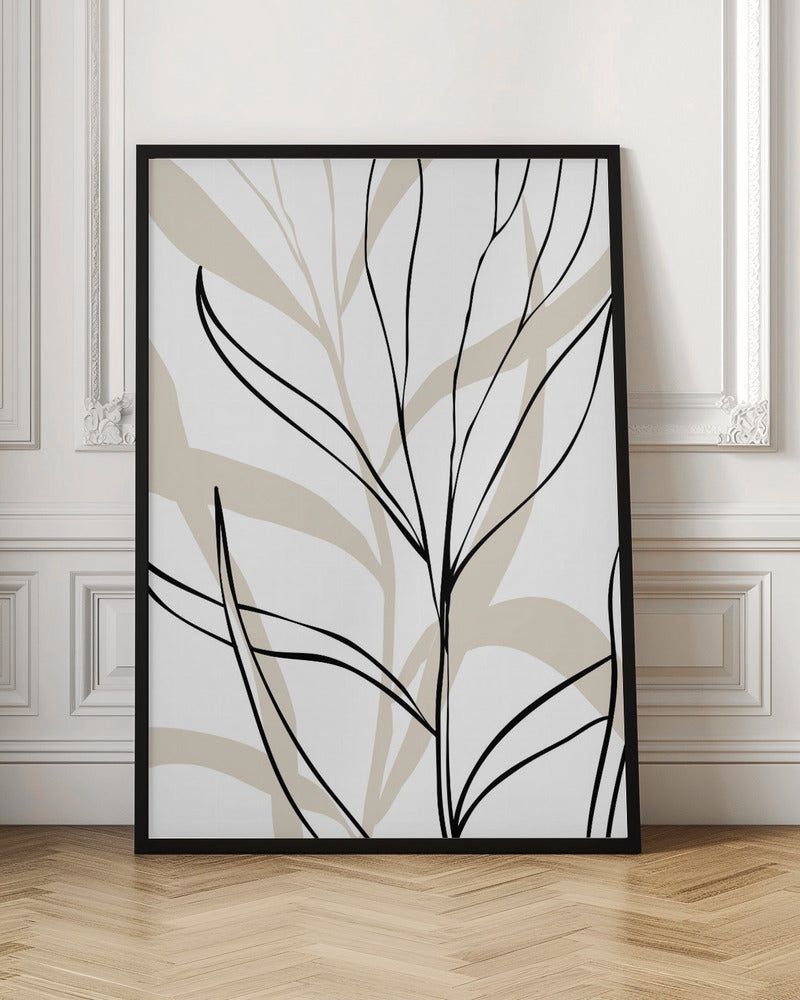 Lively Line Leaves - Stretched Canvas, Poster or Fine Art Print I Heart Wall Art