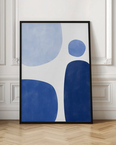 Blue Geometric Flow - Stretched Canvas, Poster or Fine Art Print I Heart Wall Art