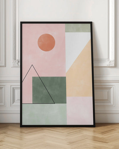 Pastel Tones With Minimalist Shapes - Stretched Canvas, Poster or Fine Art Print I Heart Wall Art