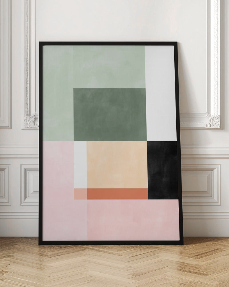 Abstract Composition With Geometric Shapes - Stretched Canvas, Poster or Fine Art Print I Heart Wall Art