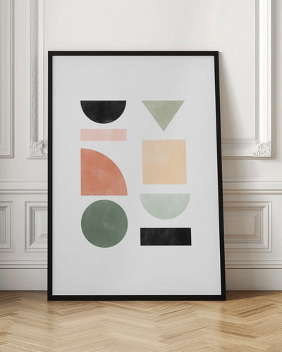 Abstract Geometric With Colorful Shapes - Stretched Canvas, Poster or Fine Art Print I Heart Wall Art