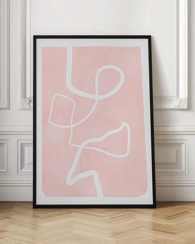 Blush Flow Lines - Stretched Canvas, Poster or Fine Art Print I Heart Wall Art