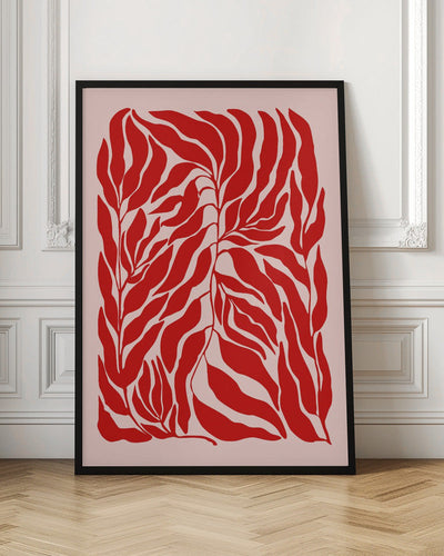 Red Leaf Harmony - Stretched Canvas, Poster or Fine Art Print I Heart Wall Art