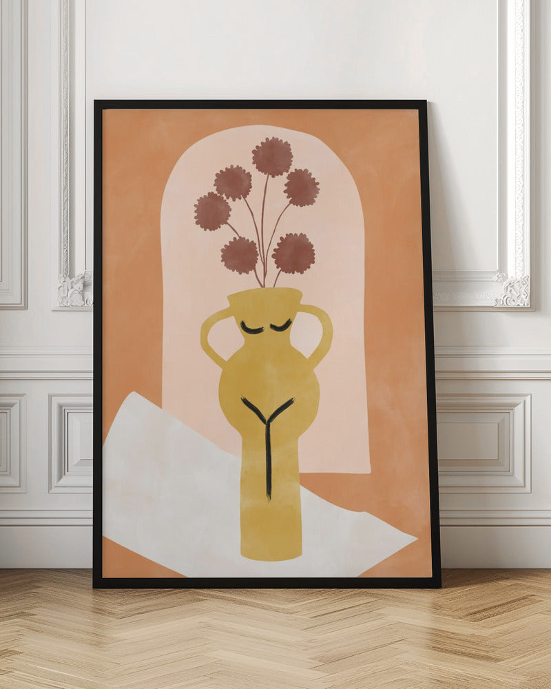 Stylized Vase Resembling A Female Form - Stretched Canvas, Poster or Fine Art Print I Heart Wall Art