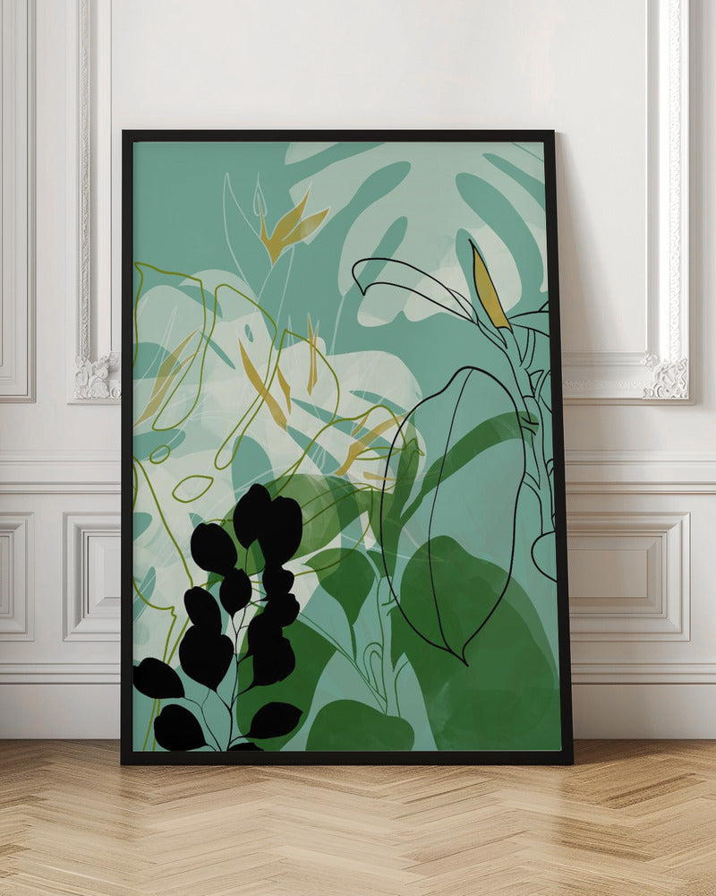 Leaves Line Boho2 - Stretched Canvas, Poster or Fine Art Print I Heart Wall Art