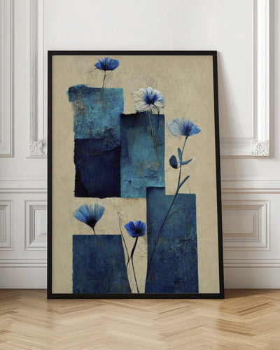 Blocks And Flowers - Stretched Canvas, Poster or Fine Art Print I Heart Wall Art