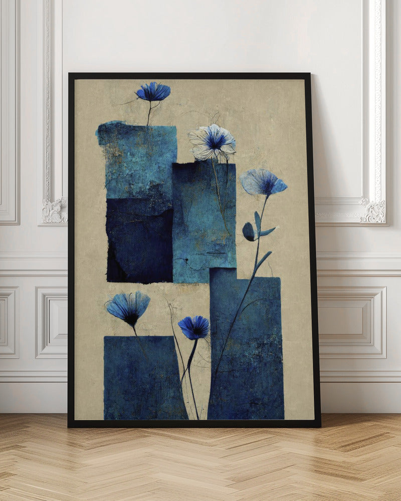 Blocks And Flowers - Stretched Canvas, Poster or Fine Art Print I Heart Wall Art