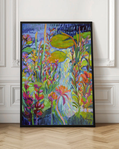 Vibrant Garden Path - Stretched Canvas, Poster or Fine Art Print I Heart Wall Art