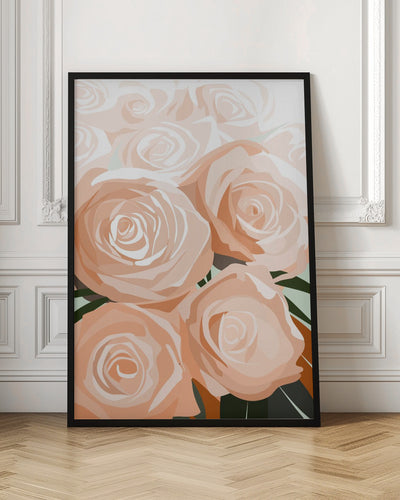 Coral roses - Stretched Canvas, Poster or Fine Art Print I Heart Wall Art