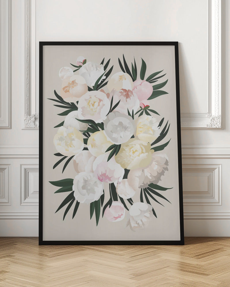 Dara bouquet in beige - Stretched Canvas, Poster or Fine Art Print I Heart Wall Art