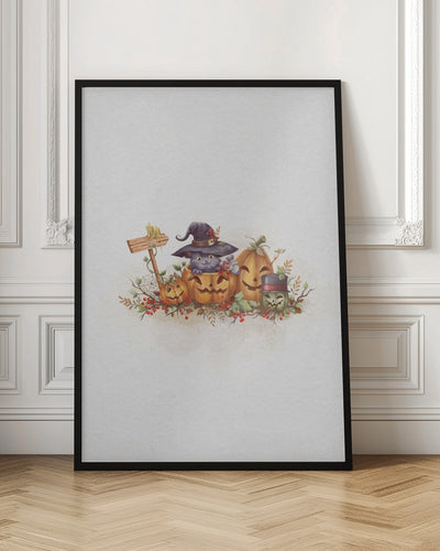 Witch Cat In the Halloween - Stretched Canvas, Poster or Fine Art Print I Heart Wall Art