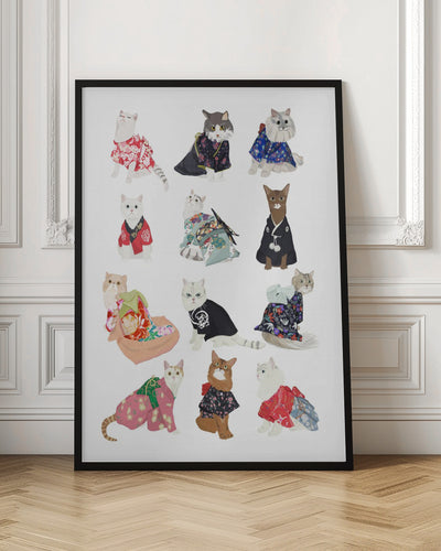 Cat In Kimono - Stretched Canvas, Poster or Fine Art Print I Heart Wall Art