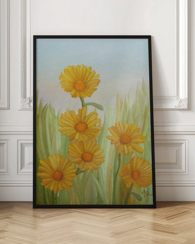 Field of Yellow Daisies - Stretched Canvas, Poster or Fine Art Print I Heart Wall Art