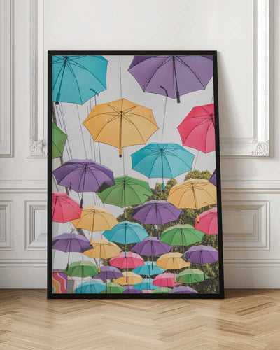 Colorful Umbrellas - Stretched Canvas, Poster or Fine Art Print I Heart Wall Art