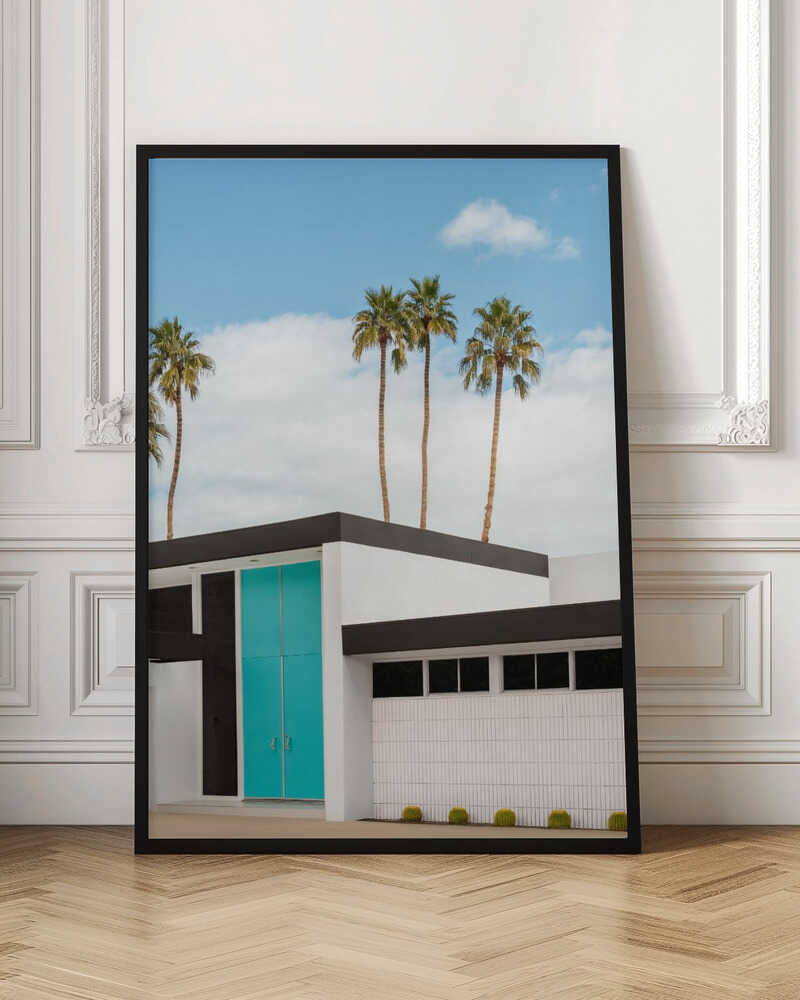 Turquoise Blue Doors on a Modern Home - Stretched Canvas, Poster or Fine Art Print I Heart Wall Art