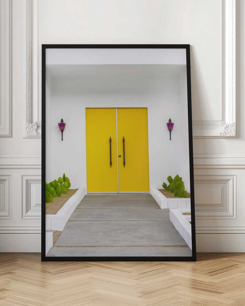 Yellow Doors in Palm Springs - Stretched Canvas, Poster or Fine Art Print I Heart Wall Art