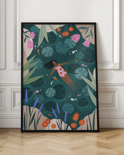 Wild Swimming - Stretched Canvas, Poster or Fine Art Print I Heart Wall Art