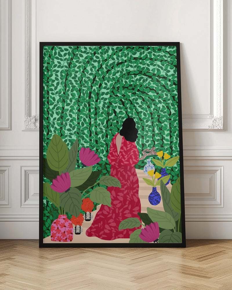 9933x14043 Din 74 Girl At Her Garden - Stretched Canvas, Poster or Fine Art Print I Heart Wall Art