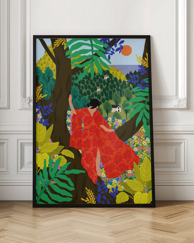 9933x14043 Din 76 Girl In a Tree - Stretched Canvas, Poster or Fine Art Print I Heart Wall Art