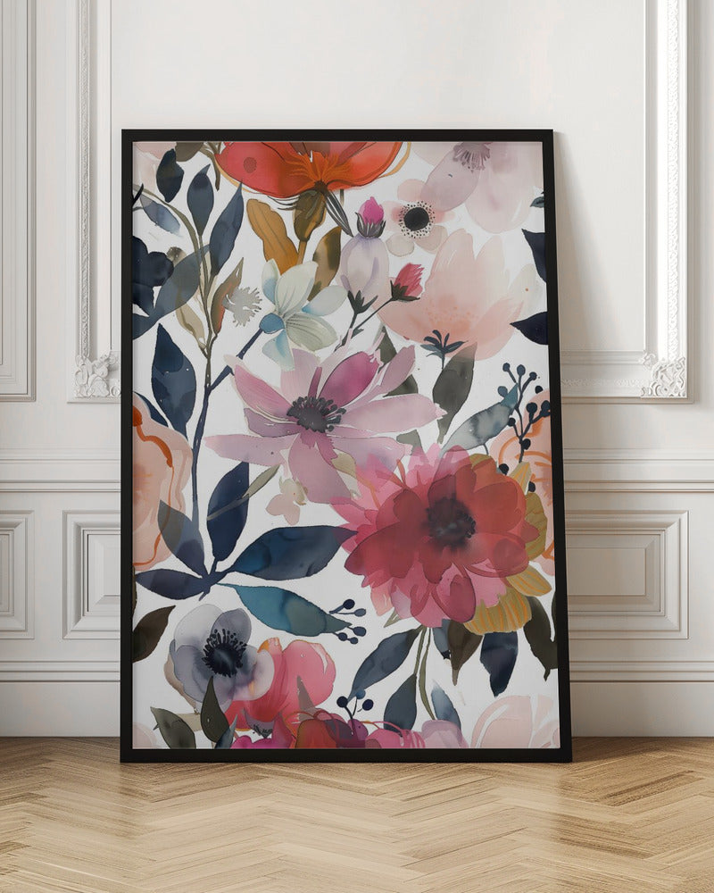 Watercolor Floral No. 5 - Stretched Canvas, Poster or Fine Art Print I Heart Wall Art