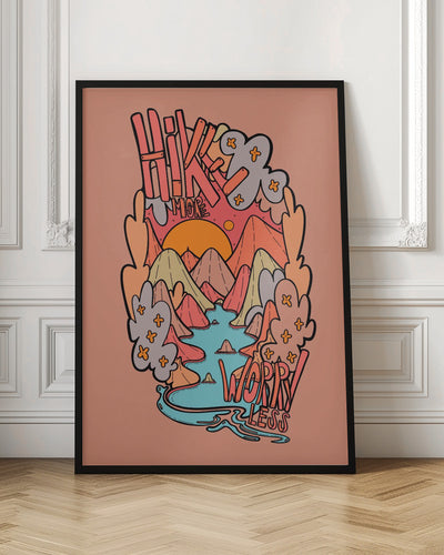 Hike More Worry Less - Stretched Canvas, Poster or Fine Art Print I Heart Wall Art