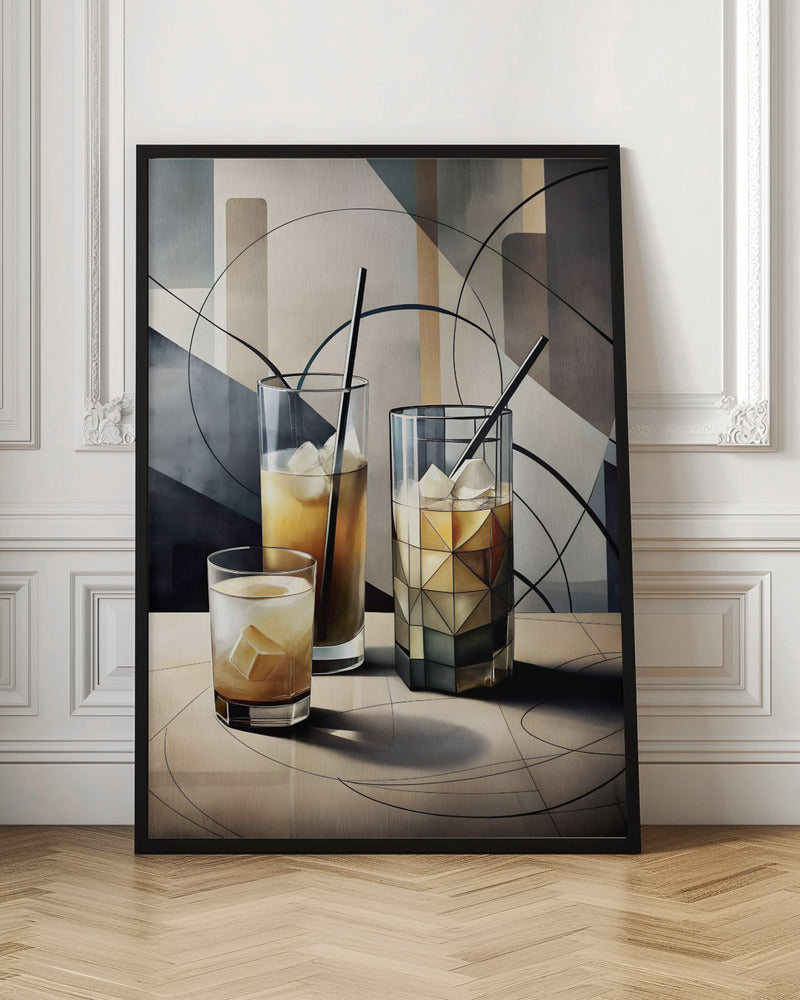 Cubist Cocktails - Stretched Canvas, Poster or Fine Art Print I Heart Wall Art